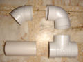 2" PVC tube and tube connectors. Includes a 45°, 90° and T-branch.