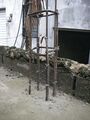 Fig 4: Pound in rebar, tie in rebar for columns.