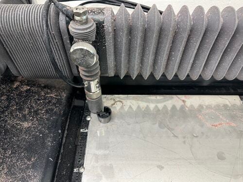 Correct nozzle height after adjustment. Remove the height tool before cutting.