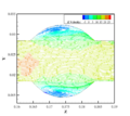 Numerical simulation results of gas streamlines in dimples