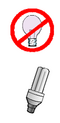 Su sistema fotovoltáico es de solo 12 voltios. Nunca utilice bombillos o aparatos de 120 voltios con su sistema. Y nunca use bombillos incandescente. Los bombillos fluorescente compacta o LED son de mayor eficiencia.