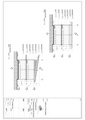 Module A cross and longitudinal sections drawings, first and second floor (in Spanish).