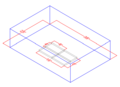 AutoCAD design shows the dimensions of the stage as it would be used within the classroom.