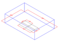 AutoCAD design shows the dimensions of the stage as it would be used within the classroom.