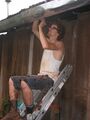 Fig. 13e: Zach adjusting gutters