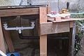 The final setup of the sink, piping and pump