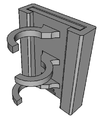 CAD design of clip-on hose holder from front.