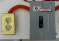 Fig 6: Close-up of the outlet and circuit breaker.