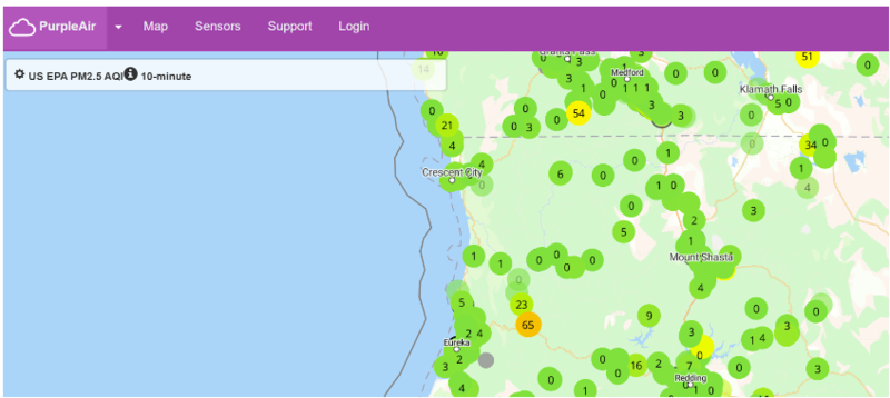 File:Figure 6- Purple Air sensor location on the map.png