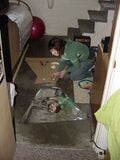 After the mylar and cardboard were cut, double stick tape was used to hold them together.