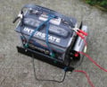 Pic 4: Battery strapped to housing with inverter mounted on side