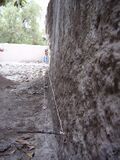 Fig: The adobe wall is old and has a pretty big lean to it, so the wall of the building is to be put at least a foot away.