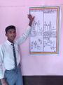 A student proud of his learnings