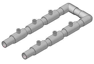 The main pressure chamber of the multiple rocket launcher without the launching tubes or end pieces.