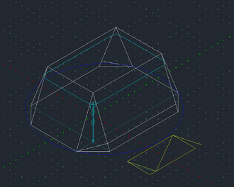 Isometric view of stretched OctoYurt compared to 6 foot human.