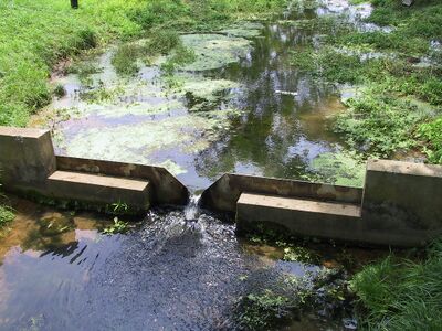 An example of a v-notch weir