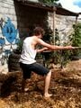 Fig. 2: Zach digging the hole