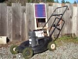 Solar Charged Lawnmower An electric lawnmower that utilizes solar power as an energy source
