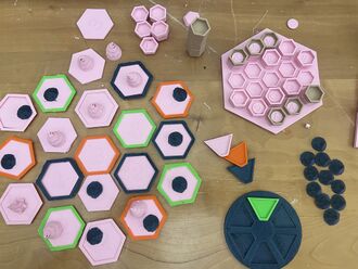 This is a combined picture of the Forest Management Board game. It includes my work and trees from User Alzibiff on Thingiverse.