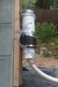 Clear Tube used to bleed any stagnation, Opaque Tube is elevated inside the filter to use as first flush