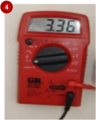 Hook up volt meter leads. Insert black lead into black volt meter socket (COM). Insert red lead into red volt meter socket. Turn dial to 20 volt DC (direct current) setting.