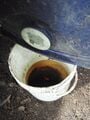 Fig 3:A bucket to catch worm tea from a small drilled hole