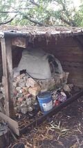 Blue Ox Earthen Oven with Tin Roof