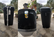 Trashcan Hand Sanitizer The trashcan hand sanitizer is a portable hand sanitizer dispenser for the students and staff at Zane Middle School.