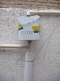 Parras Mexico Daycare Rainwater The first flush is caught by 4" pipe with a floating ball.