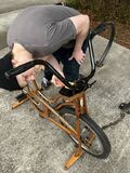 Bike in process of being painted