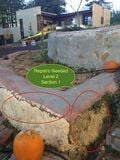 Fig 3b: Cal Poly Humboldt CCAT EarthBag Terrace Garden Improper Mix Wall Repairs Section 1 (left side)