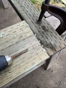 Drive the pocket screw into the pocket hole. The boards are now joined. The joining acts as a clamp for the wood glue to work effectively.
