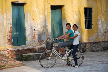 Girls on a Bicycle.JPG