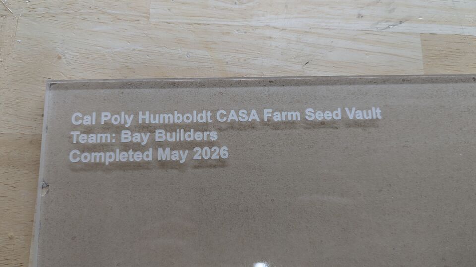 Seed Vault Laser Engraving