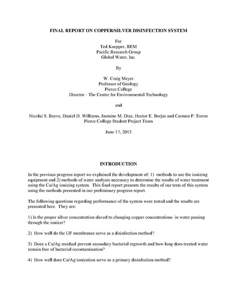 File:Copper Silver Disinfection Report for Global Water Inc.pdf