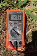 The current being provided to pump from the solar panel in full sun