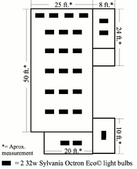 Figure 6. Layout of buildings current lighting system (designed by Sabre Ethridge)