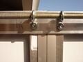 Fig.8-Top of frame. Bolts to hold aluminum together and eye-bolts to hang all-thread from.