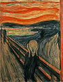 The Scream, or The Cry by Edvard Munch is casein, tempera and wax crayon on cardboard.[8][9]