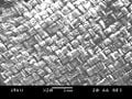 An SEM image of the silk fabric (this pattern is called a "plain weave")