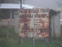 Sign outside Oventik, a prominent Zapatista Municipality Image taken by Meghan Heintz