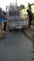 All rebar for foundation transported to destacamento site.