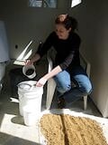 Screening dried clay