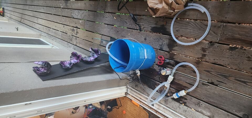 Filtration system being tested and constructed