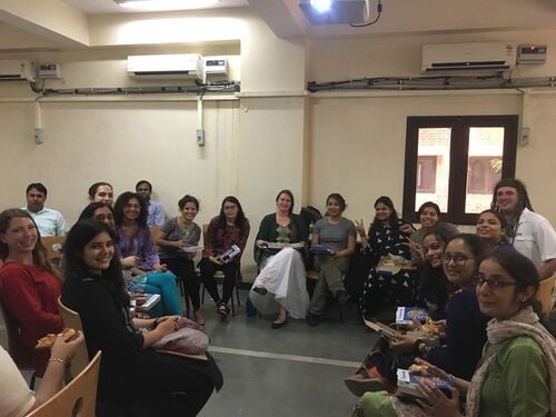 Students and Faculty meeting at Lady Irwin College in Delhi