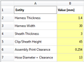 Parametric Parameters of the Hose Holder.
