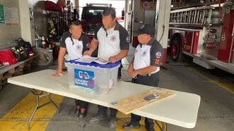 Firefighters Assembling the DIY Tourniquet Simulator Simple Version