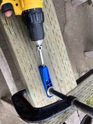 Drill the pocket hole using a high rotational speed. Do not drive the bit into the wood too fast. Allow the wood to leave the drill guide.