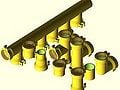 OpenSCAD library to generate round ducting / pipe, and associated fittings